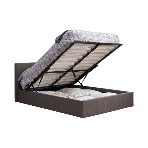 Birlea Small Double Ottoman Bed Grey Birlea Berlin Fabric Storage 4FT 120CM Frame