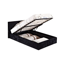 Small Double Ottoman Bed Black Birlea Berlin Velvet Storage 4FT 120CM Frame