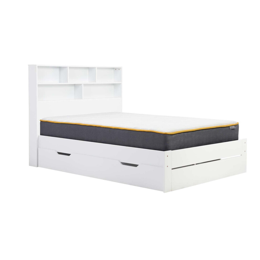 King Size Drawer Bed Frame White Birlea Alfie 5FT Headboard Storage 150cm
