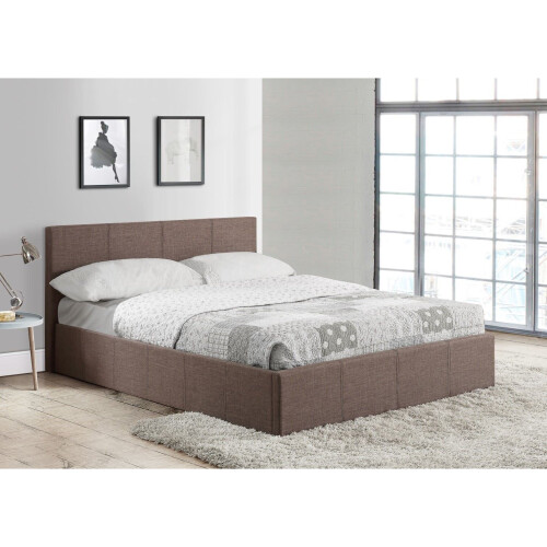 Birlea Small Double Ottoman Bed Grey Birlea Berlin Fabric Storage 4FT 120CM Frame 2