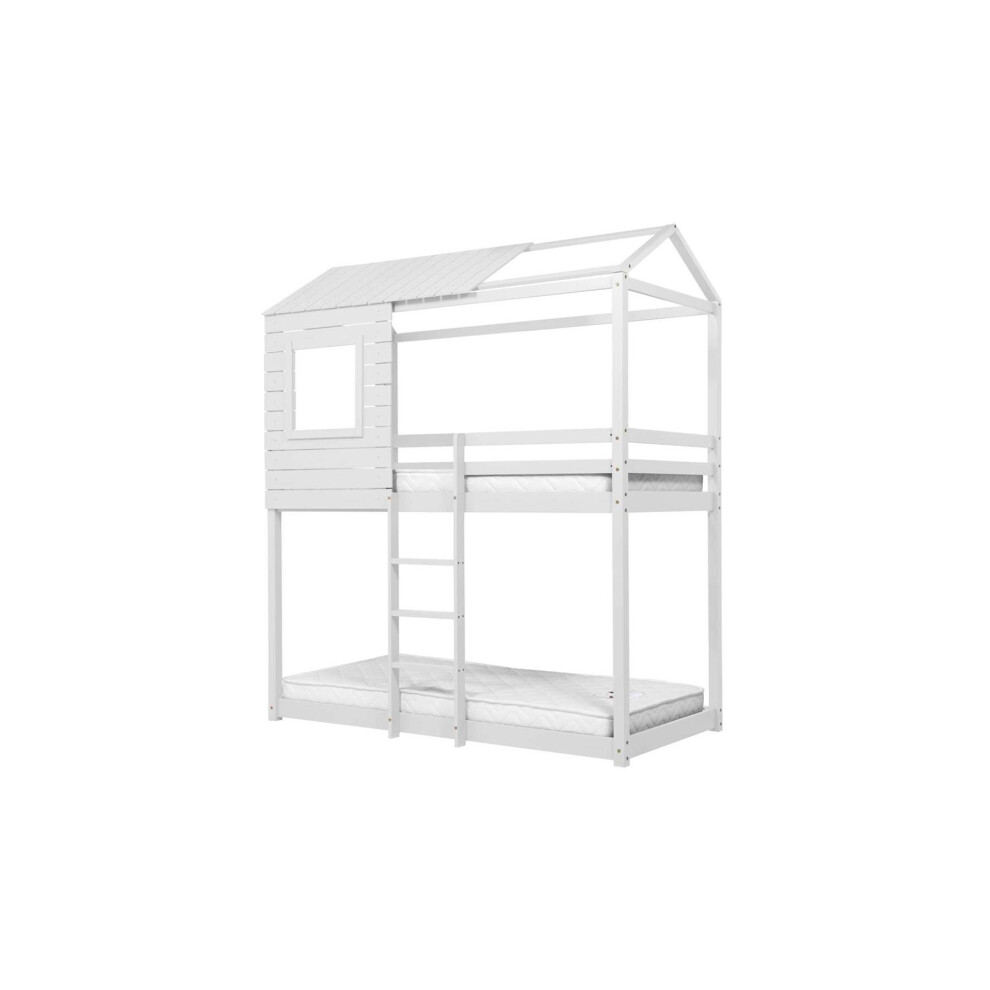 Solid Pine Bunk Beds White Birlea Adventure 3FT Single Bed Wood Frame