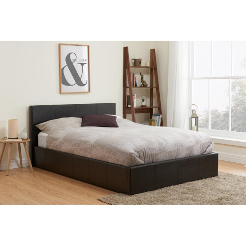 Birlea Small Double Ottoman Bed Brown Birlea Berlin Leather Storage 4FT 120CM Frame 2
