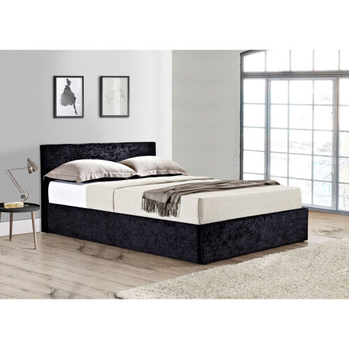 Birlea Small Double Ottoman Bed Black Birlea Berlin Velvet Storage 4FT 120CM Frame 2
