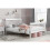 Birlea White Small Double Bed Frame Birlea Belford 4FT 120cm Wood Sleigh Solid Wood 2