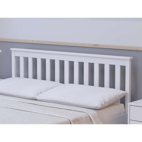 Birlea White Double Bed Frame 4FT6 Bedstead Birlea Oxford Solid Wood Shaker Design 2