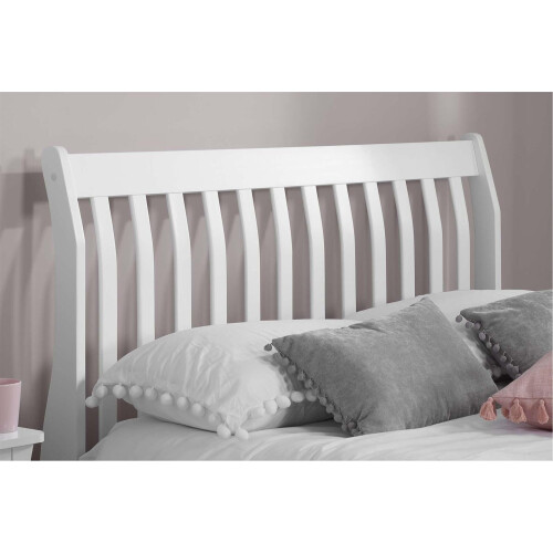 Birlea White Small Double Bed Frame Birlea Belford 4FT 120cm Wood Sleigh Solid Wood 2