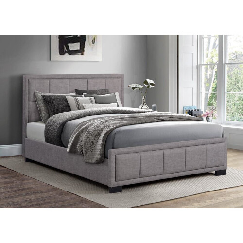 Birlea Grey Small Double Bed Frame Birlea Hannover Light Fabric 120cm 4ft Bedstead 1