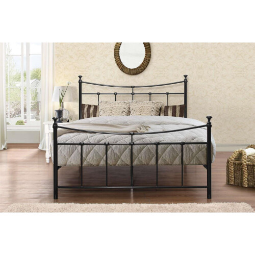 Birlea Emily 135cm 4FT6 Double black metal Bed Frame Bedstead decorative finials 2