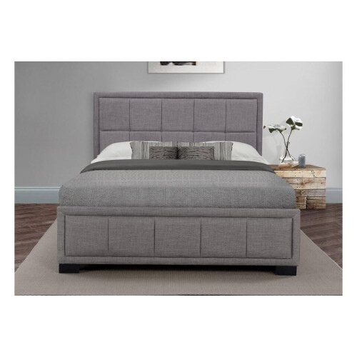 Birlea Grey Small Double Bed Frame Birlea Hannover Light Fabric 120cm 4ft Bedstead 2