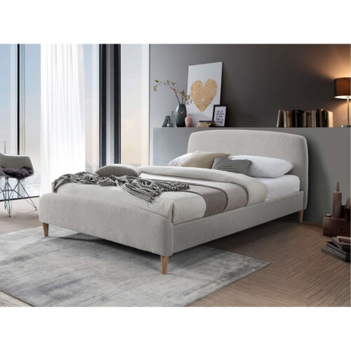 Birlea Grey Double Bed Frame Birlea Otley 135cm 4FT6 Fabric Bedstead Dove 1