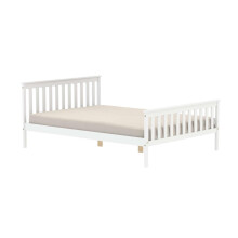 White Double Bed Frame 4FT6 Bedstead Birlea Oxford Solid Wood Shaker Design