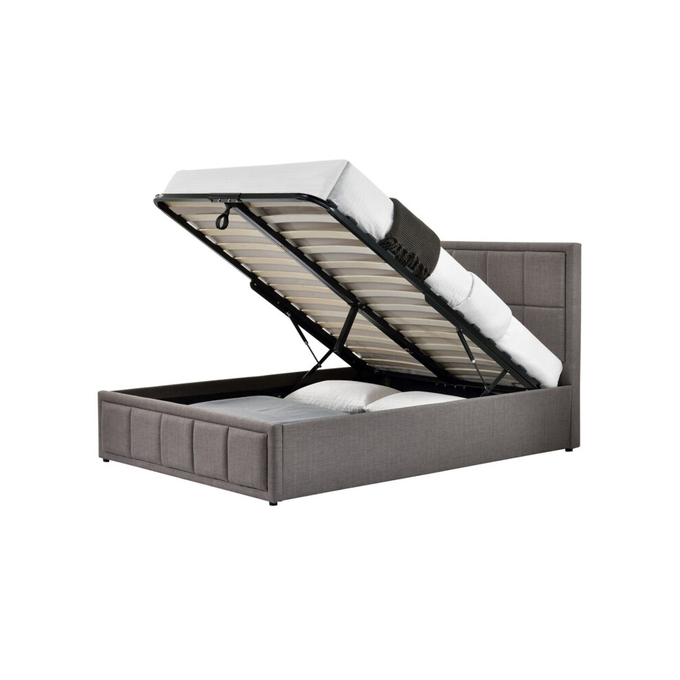 King Size Ottoman Bed Grey Hannover Frame 5FT 150cm Bedstead Storage Fabric