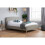 Birlea Grey Small Double Bed Frame Birlea Quebec Fabric Upholstered 4FT 120cm 2