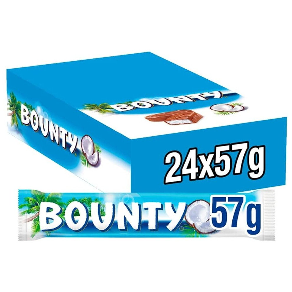 Bounty Coconut Milk Chocolate Duo Bar Bulk Box,24 Bars of 57g