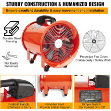 (10" Fan Only) Portable Ventilator Axial Blower Workshop Extractor Fan
