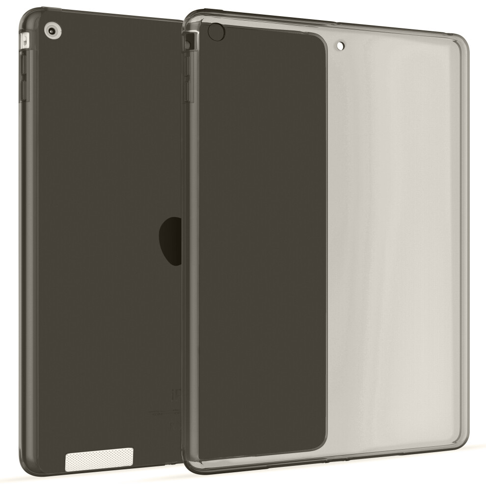 (Transparent Black) Transparent Protective Slim Silicone Cover Case For Apple iPad 2, iPad 3, iPad 4