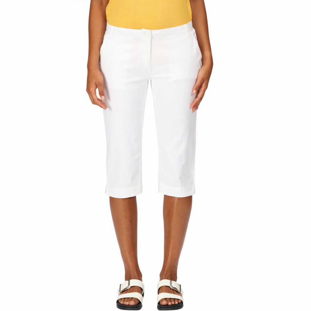 (18, White) Regatta Womens Bayla Capri Outdoor Summer Capri Trousers Bottoms Pants