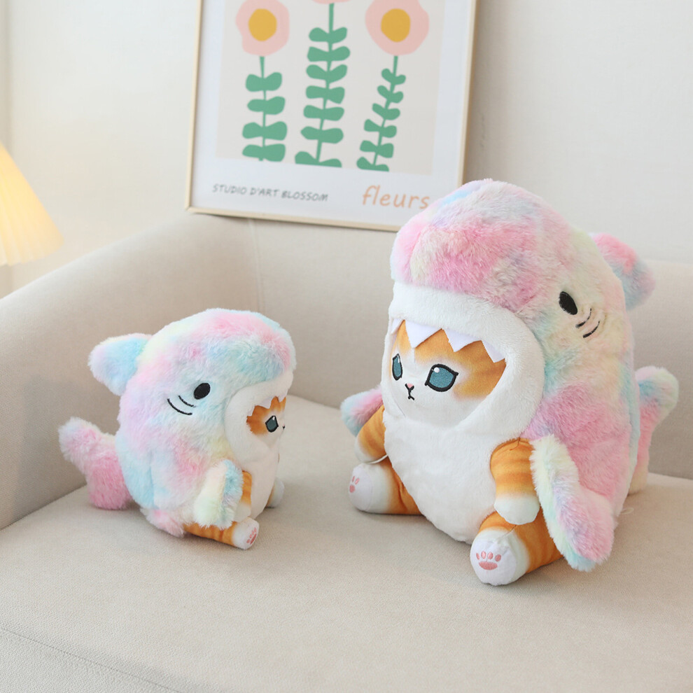 Bonxaif (2Pcs-C20cm+G30cm) Shark Cat Plush Doll Pillow Kids Toy Best Gift
