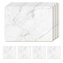 AAMEN Heat Resistant Cork Marble Placemats For Dining Table Set Of 8