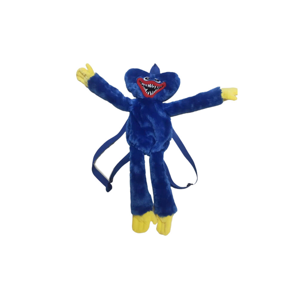 (Blue) Plush Backpack Huggy Wuggy Kissy Missy Stuffed Toys School  Bag