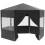 6 Removable Side Walls Hexagonal Black Metal, PE Gazebo 4m 2