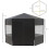 6 Removable Side Walls Hexagonal Black Metal, PE Gazebo 4m 3