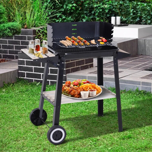 Black Charcoal Height Adjustable High-Quality BBQ Grill Barbecue