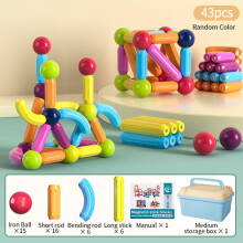 (43PCS) Kids Magnetic Construction Set Magnetic Balls Stick Building Blocks Montessori