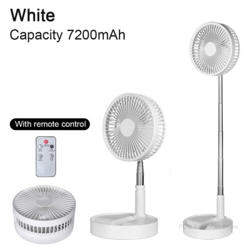 (With Remote control) Portable Fan Rechargeable Mini Folding Telescopic Floor Low Noise