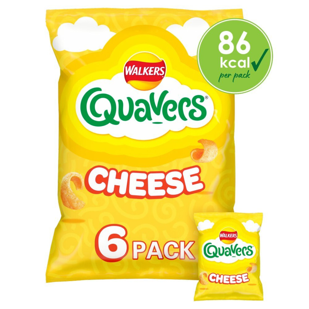 Walkers Quavers Cheese Multipack Snacks Crisps 6x16g (Pack of 12)