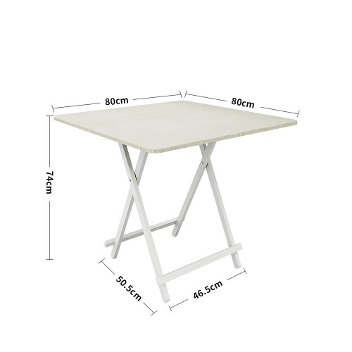 Living And Home (White) Folding Wooden Dining Table 80x80cm 2