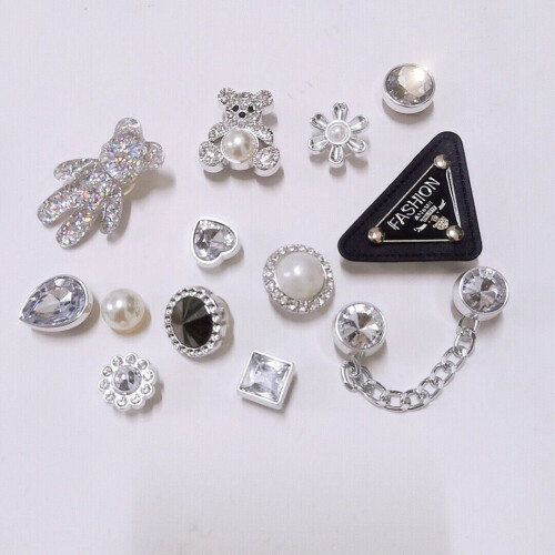 (  K18) Rhinestone Shoes Charms DIY Accessory Decor Girls Kids Gift For Croc