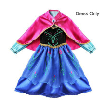 (3-4 Years, Anna Dress ONLY) Girls Frozen Anna Fancy Dress Up Princess Costume Birthday Party Outfit Clothing