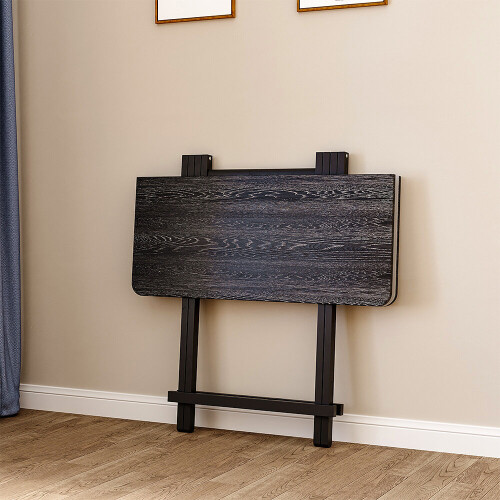 Living And Home (Black) Folding Wooden Dining Table 80x80cm 1