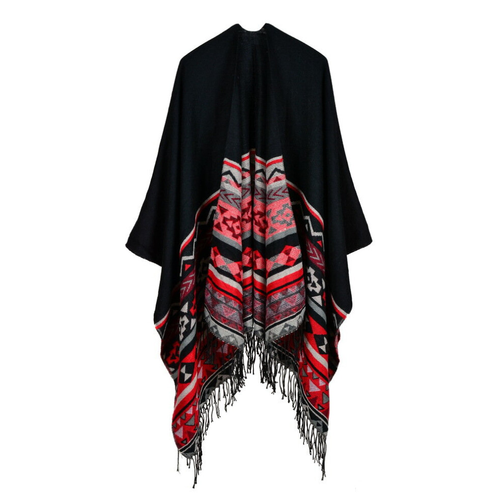 (B) Bohemian fringed shawl cashmere warm split shawl-image-OPC-PBDV9ZR-NEW