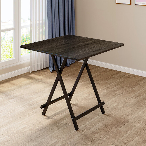 Living And Home (Black) Folding Wooden Dining Table 80x80cm