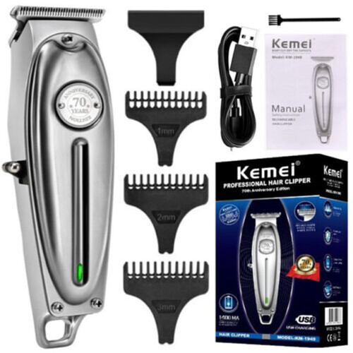 Kemei KM-1949 Μεταλλικό ηλεκτρικό ψαλίδι μαλλιών Επαγγελματικό τρίψιμο μαλλιών UK
