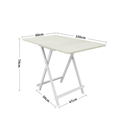 Living And Home (White) Folding Wooden Dining Table 60x100cm 2