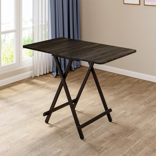 Living And Home (Black) Folding Wooden Dining Table 60x100cm