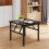 Living And Home (60cm W x 60cm D x 51cm H) Folding Coffee Table with Marble Effect Top 2