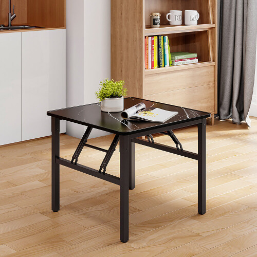 Living And Home (60cm W x 60cm D x 51cm H) Folding Coffee Table with Marble Effect Top 1
