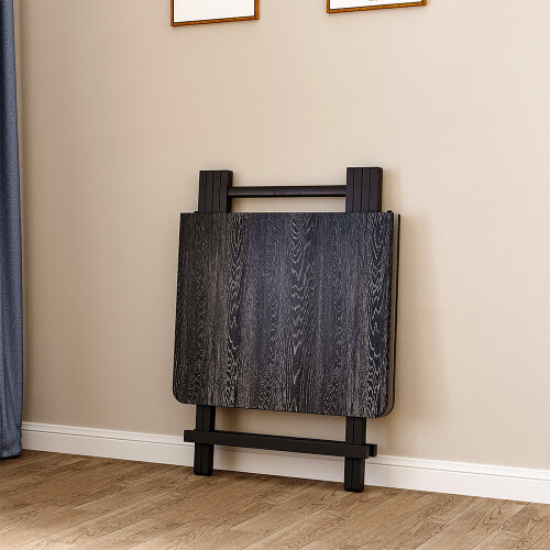 Living And Home (Black) Folding Wooden Dining Table 60x100cm 1