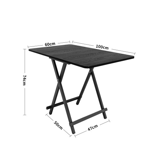 Living And Home (Black) Folding Wooden Dining Table 60x100cm 2