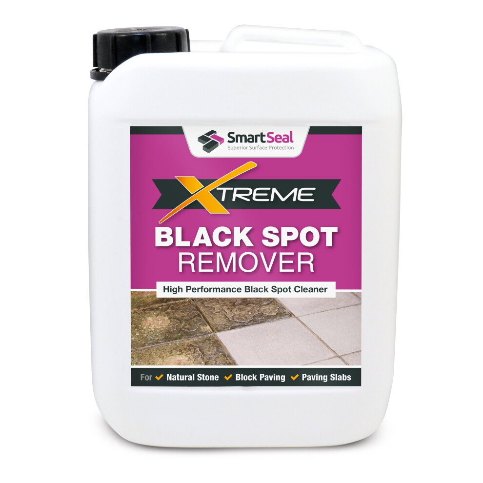 (5 Litres) Smartseal Xtreme Black Spot Remover - Clean Fast & Easy Cleaning of Natural Stone Patio and Drives with Tough Black Spots
