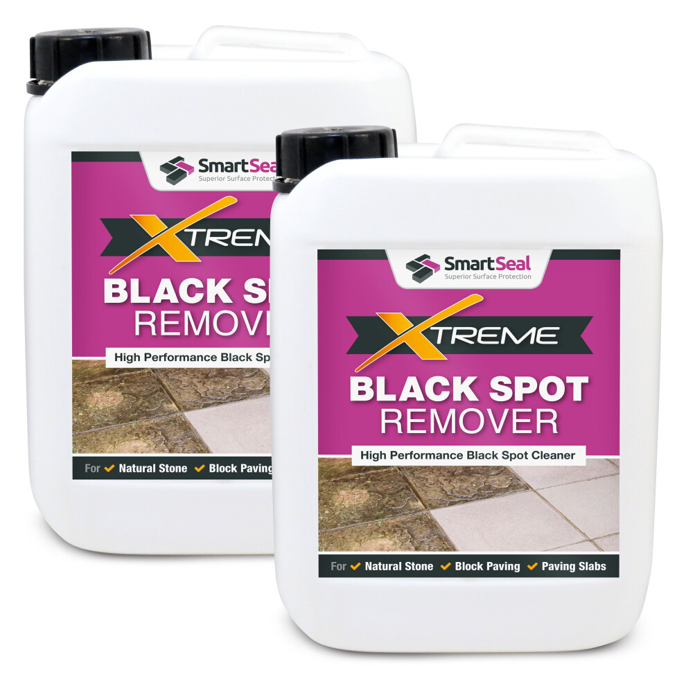 (2 x 5 Litres) Smartseal Xtreme Black Spot Remover - Clean Fast & Easy Cleaning of Natural Stone Patio and Drives with Tough Black Spots