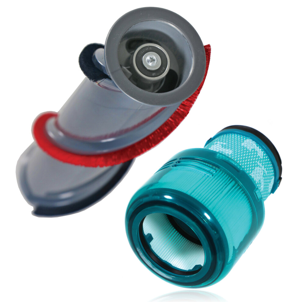 Spares2go Torque Drive Brushroll For Dyson V11 Sv14 Brush Roller Bar + Filter Silver