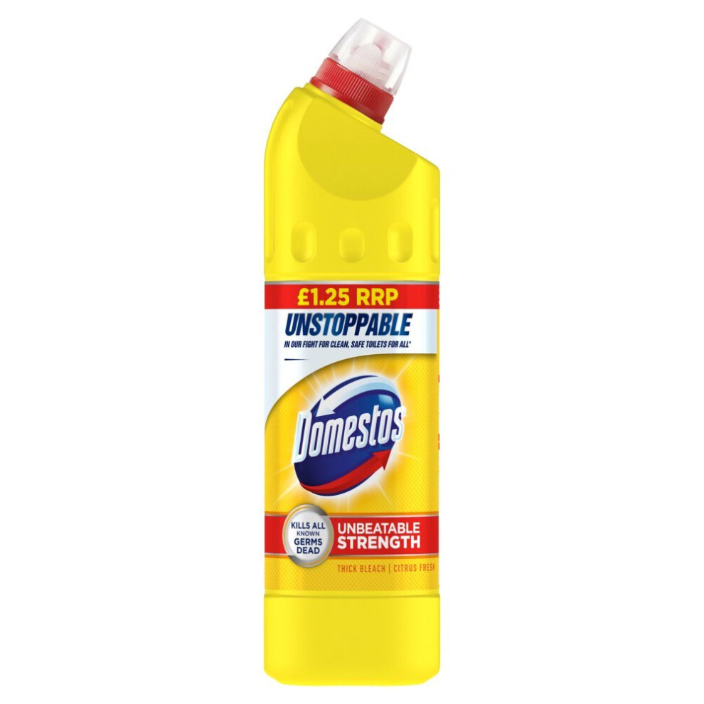 Domestos Citrus Fresh Thick Bleach 750ml (Pack of 9)