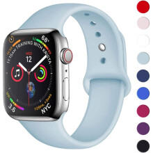 (blue, 40/38mm M/L) TECHGEAR Watch Band Compatible with Apple Watch 40mm / 38mm Soft Silicone Classic Sport Replacement Watch Band for Series: 8 7 6 5 4 3 2 1.