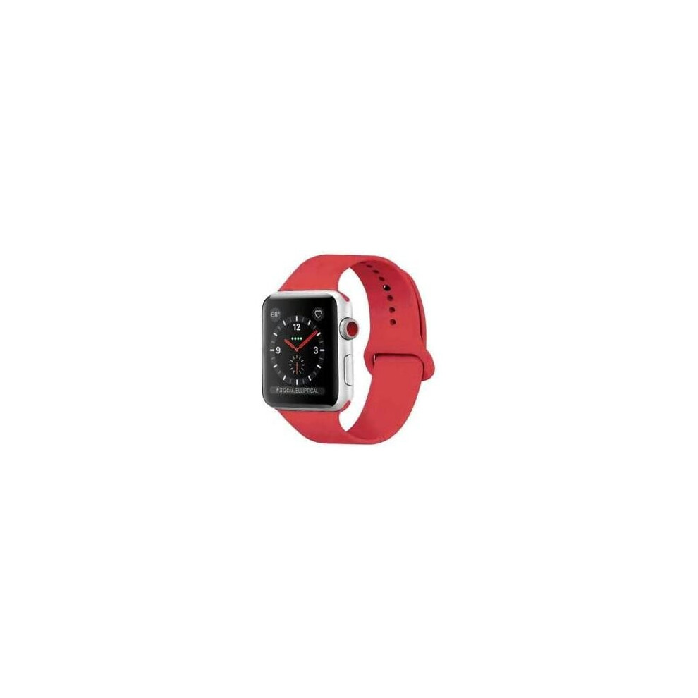 (red, 40/38mm M/L) TECHGEAR Watch Band Compatible with Apple Watch 40mm / 38mm Soft Silicone Classic Sport Replacement Watch Band for Series: 8 7 6 5