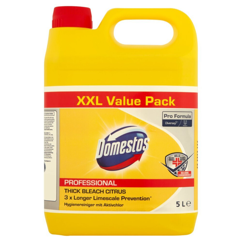 Domestos Pro Formula Professional Thick Bleach Citrus 5L (Pack of 1)